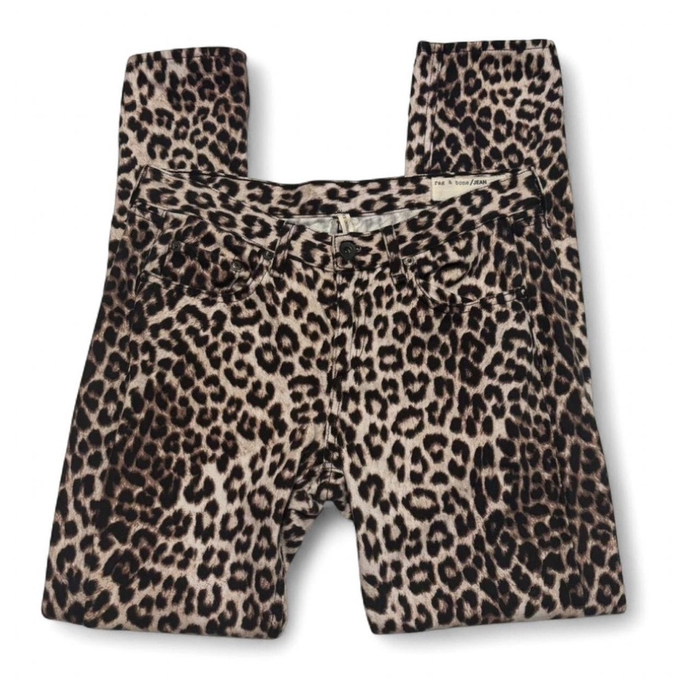 rag & bone Women's 27 Boyfriend Jean Straight Leg Leopard Print Mid Rise - Picture 1 of 8